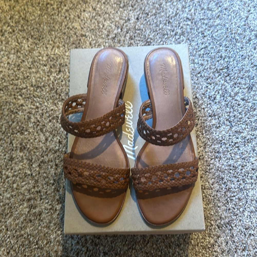 Madewell Caned Leather Block Sandals